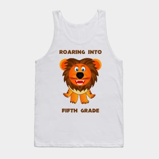 Roaring Into Fifth Grade (Cartoon Lion) Tank Top